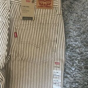 Levi's Beige and White Striped Pants